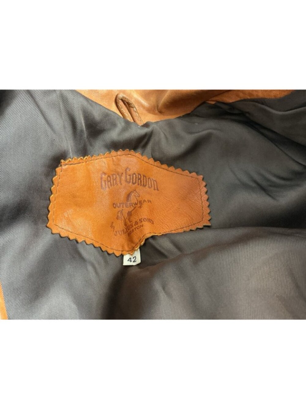 Vintage Gary Gordon 70’s  Leather Coat Western Hippie Jacket Mens 42 - Picture 5 of 7